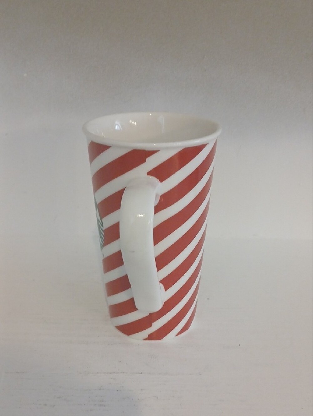 Starbucks Red, White & Green Diagonal Stripe Mug - Picture 3 of 5